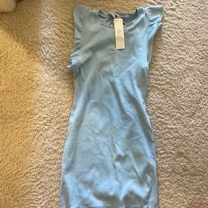 NWT ZARA MINI RUFFLED SHOULDER DRESS